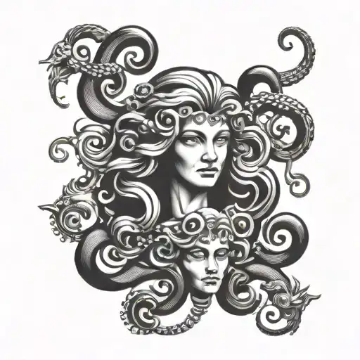 Medusa and cam name written tattoo design tattoo design idea