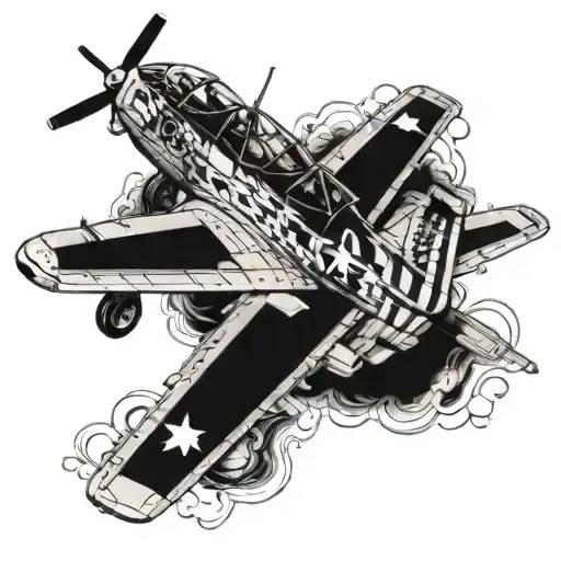 a-10 warthog painted like p-51 mustang tattoo design idea