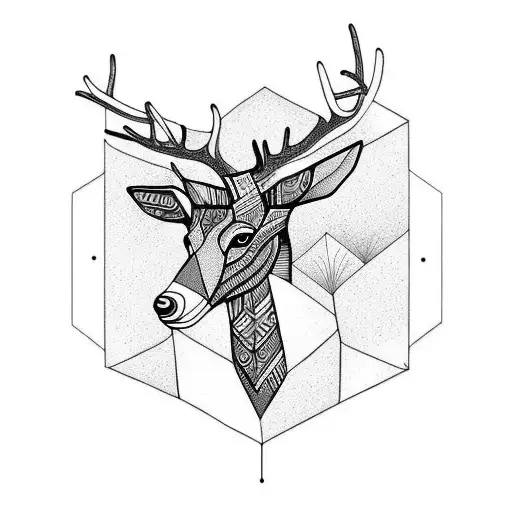 black deer tattoo design idea