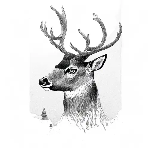 black deer tattoo design idea