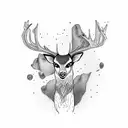 black deer tattoo design idea