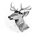 black deer tattoo design idea