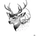 black deer tattoo design idea