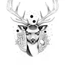 black deer tattoo design idea