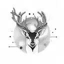 black deer tattoo design idea