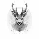 black deer tattoo design idea