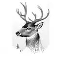 black deer tattoo design idea