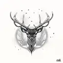 black deer tattoo design idea