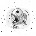 astronaut jumping on the moon  tattoo design idea