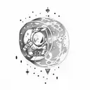 astronaut jumping on the moon  tattoo design idea