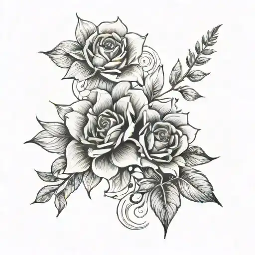 Memento morí and love Fati tattoo design idea