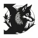 A wolf next to a crow tattoo design idea