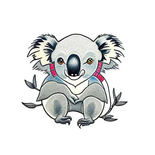 koala weed tattoo design idea