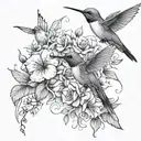 floral and humming birds sleeve tattoo tattoo design idea