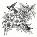 floral and humming birds sleeve tattoo tattoo design idea