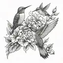 floral and humming birds sleeve tattoo tattoo design idea