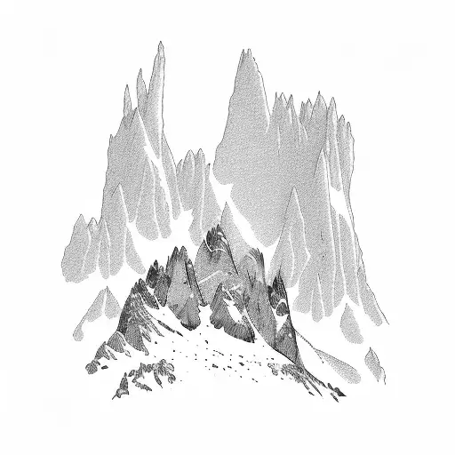 Fitz Roy mountain tattoo design idea