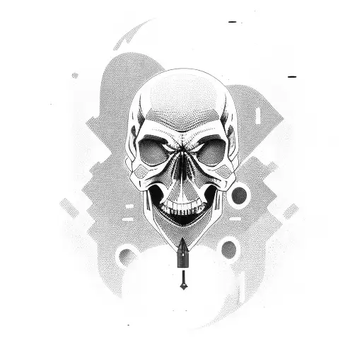 Skull in a hood tattoo Royalty Free Vector Image