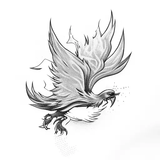 cyber Pheonix hacker digital security tattoo design idea