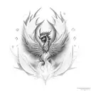 cyber Pheonix hacker digital security tattoo design idea