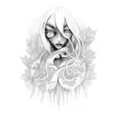 forest monster girl tattoo design idea