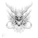 forest monster tattoo design idea