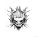 forest monster tattoo design idea