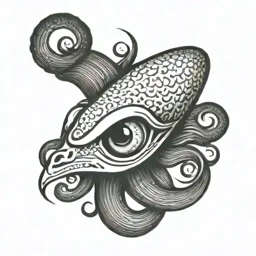 squid with a human eye tattoo tattoo design idea