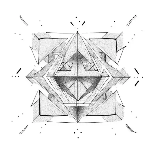 Triangle, family of 3 tattoo design idea