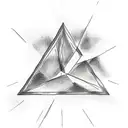 Simple triangle tattoo that represents a family of 3 tattoo design idea