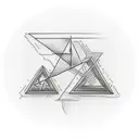 Simple triangle tattoo that represents a family of 3 tattoo design idea