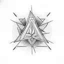 Simple triangle tattoo that represents a family of 3 tattoo design idea