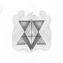 Simple triangle tattoo that represents a family of 3 tattoo design idea