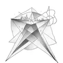 Simple triangle tattoo that represents a family of 3 tattoo design idea