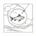 a memorial tattoo involving fishing that says “kyan armstrong” and “28/03/2007 - 28/10/2022”  tattoo design idea