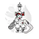 pin up model sci fi tattoo design idea