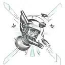 pin up model sci fi tattoo design idea