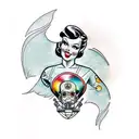 pin up sci fi tattoo design idea