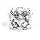 Scorpio loves Sagittarius tattoo design idea