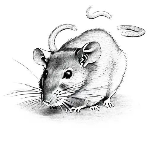 Premium AI Image  Sketch for a tattoo rat ball or rat king