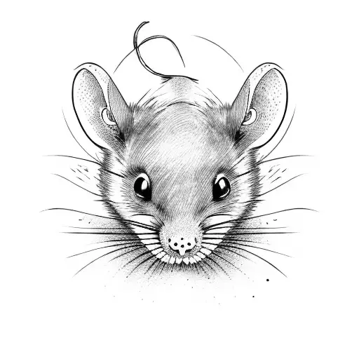 Premium AI Image  Sketch for a tattoo rat ball or rat king