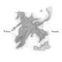 map of tasmania tattoo design idea