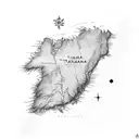 map of tasmania tattoo design idea