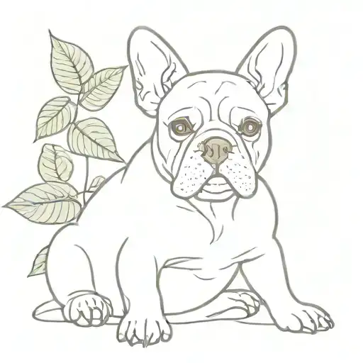 French bull dog named ivy   tattoo design idea