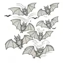 bats flying tattoo design idea
