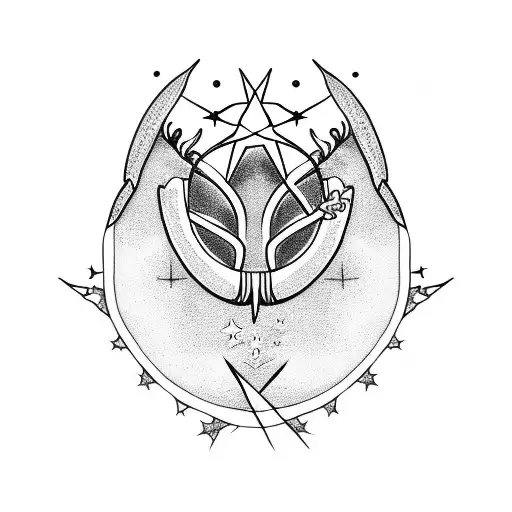 Worm with Star in a rectangle tattoo design idea