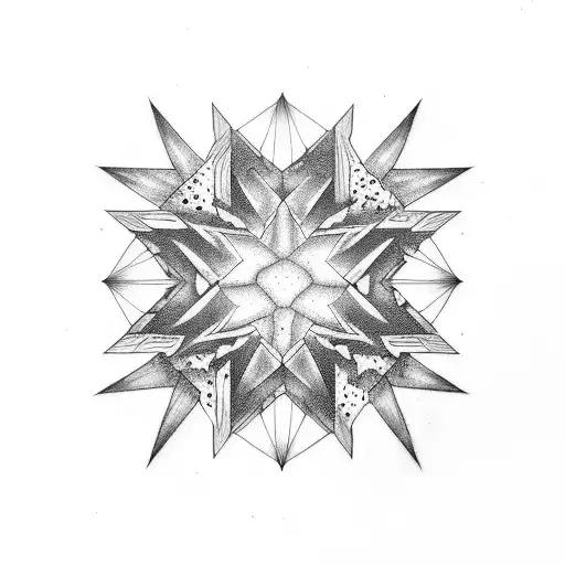 worm Star rectangle tattoo design idea