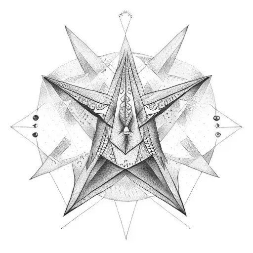 worm and Star in triangle tattoo design idea
