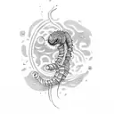 worm tattoo design idea