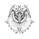 Worm with Star in a rectangle tattoo design idea